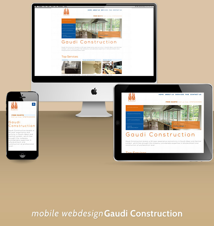 Mobile design Gaudi Construction