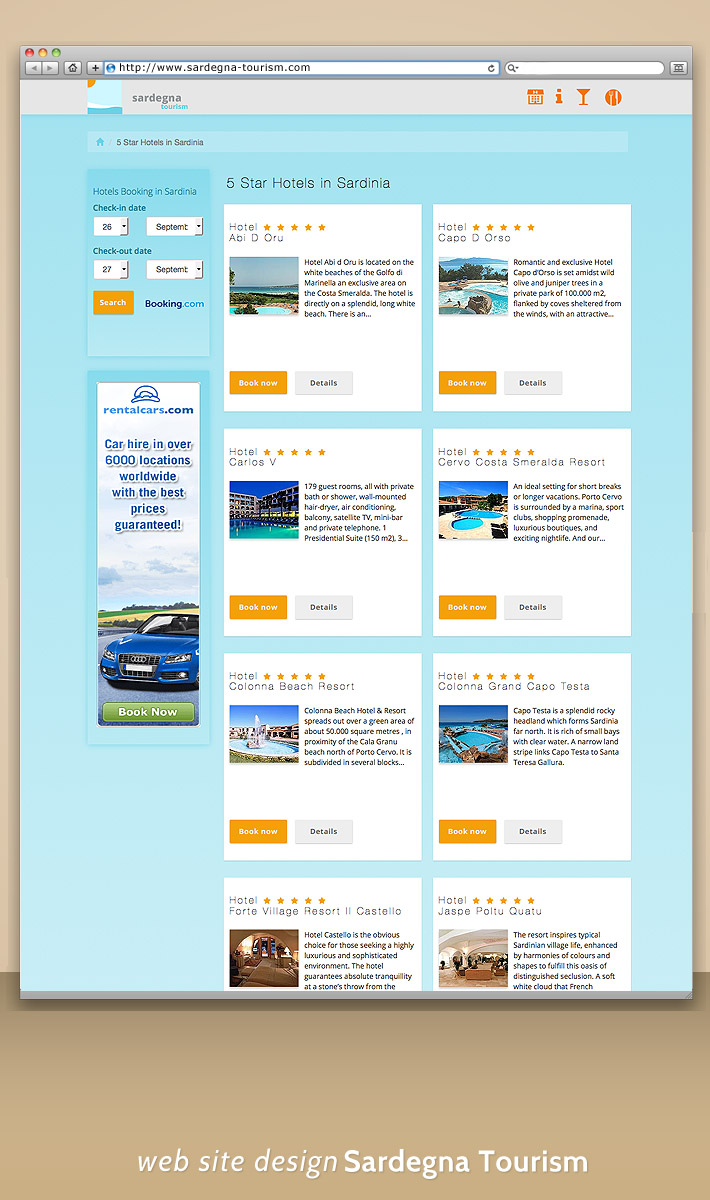 Web site mobile - design portal turistici