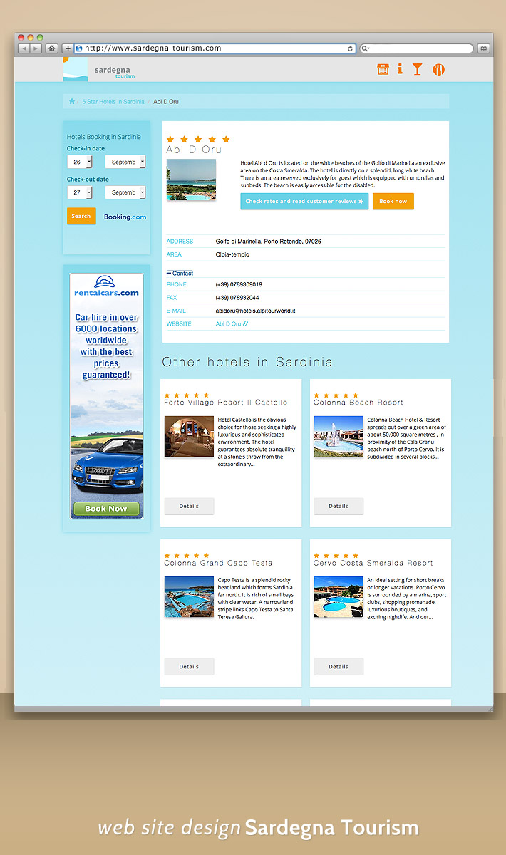 Mobile web design - portal turistic -site web mobile